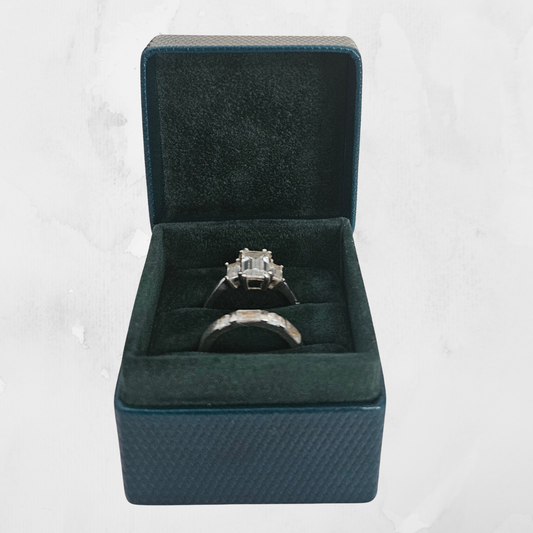 Dark Green Ring Boxes (5x5x4 cm) - Diamond Design - Single box OR Pack of 5 (wholesale) (Copy)