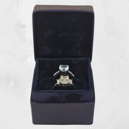 Dark Purple Ring Boxes (5x5x4 cm) - Diamond Design - Single box OR Pack of 5 (wholesale) (Copy)