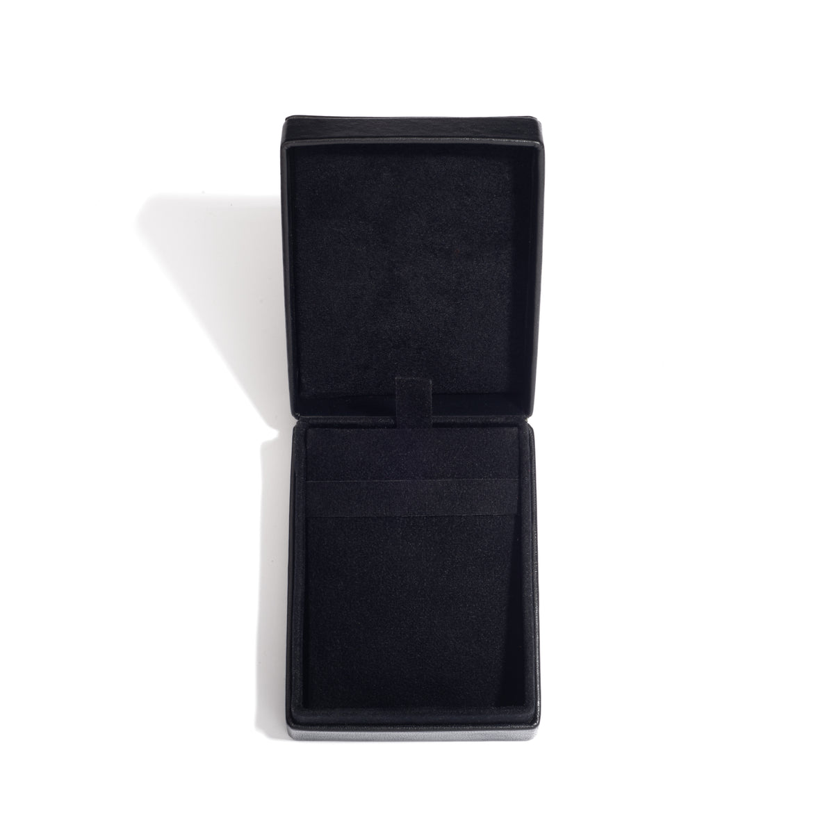 Black Leather Earring Box (7×9×3 cm)