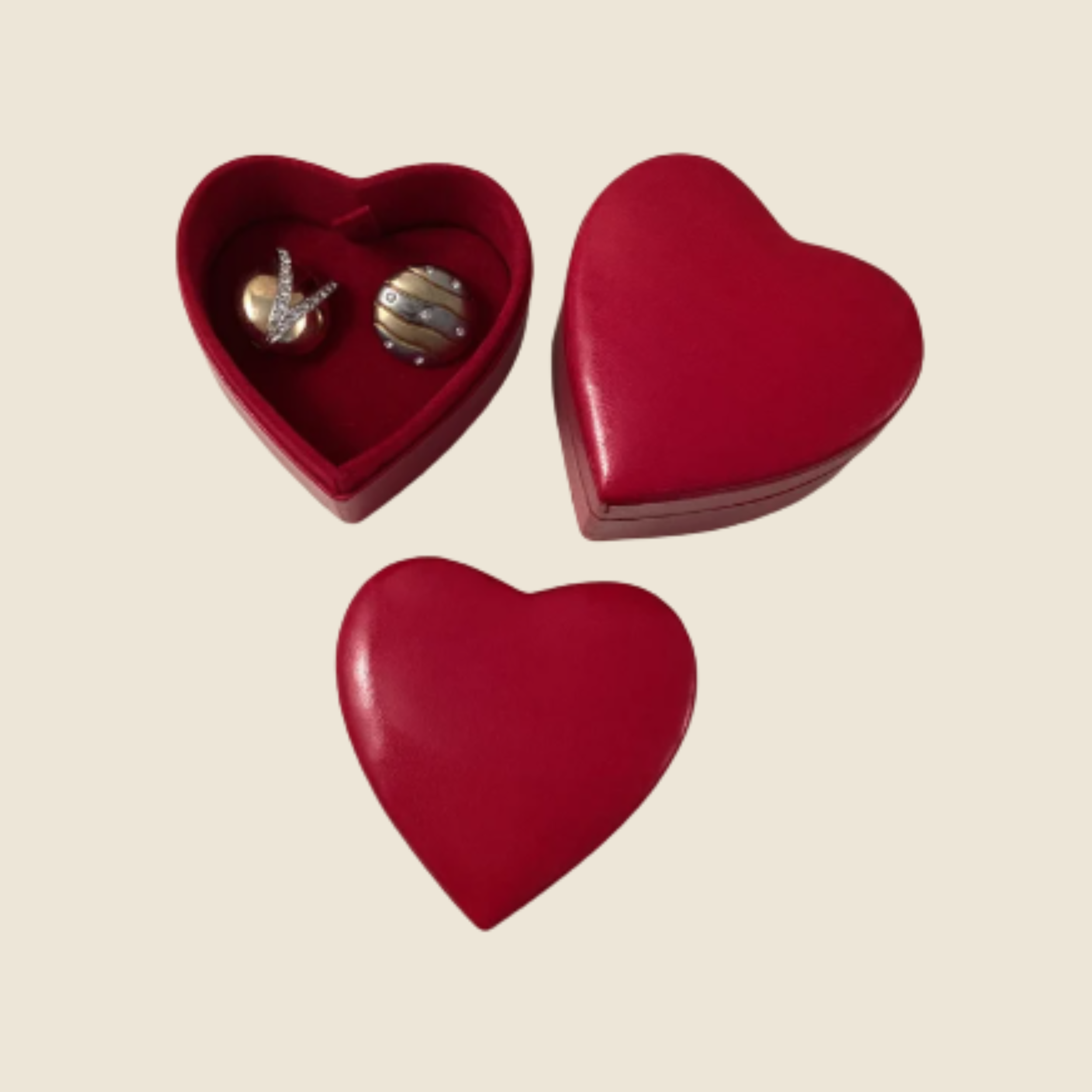 Handmade Heart-Shaped Jewellery Trinket Boxes