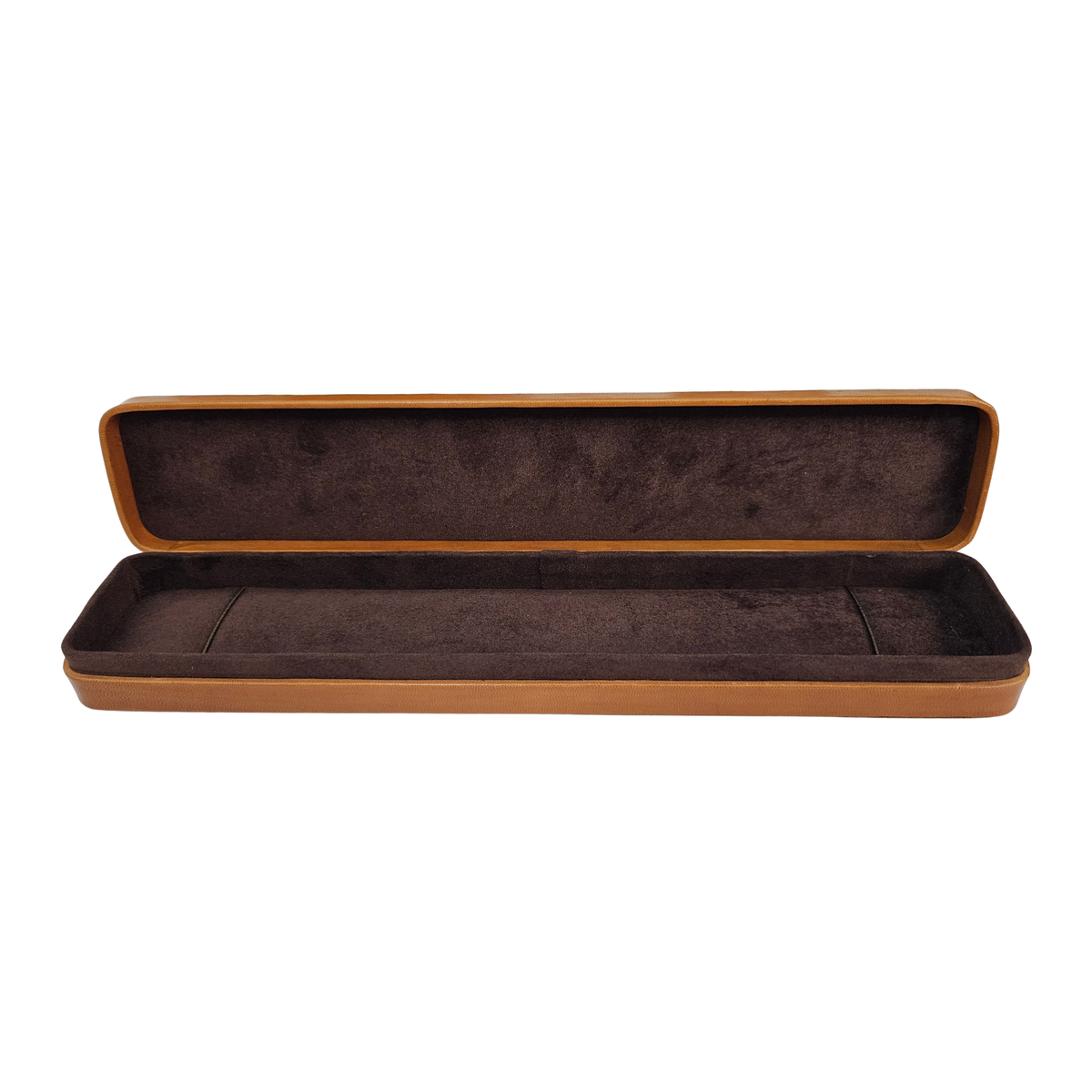 Rounded Square Bracelet Box - Tan Lined Brown - Limited Edition