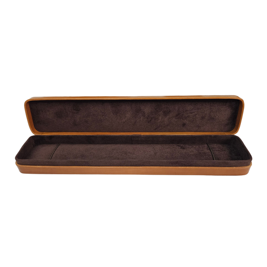Rounded Square Bracelet Box - Tan Lined Brown - Limited Edition