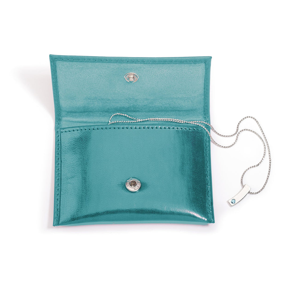 Aqua Leather Pouch with Pocket Divider - Small or Medium - PACK OF 5