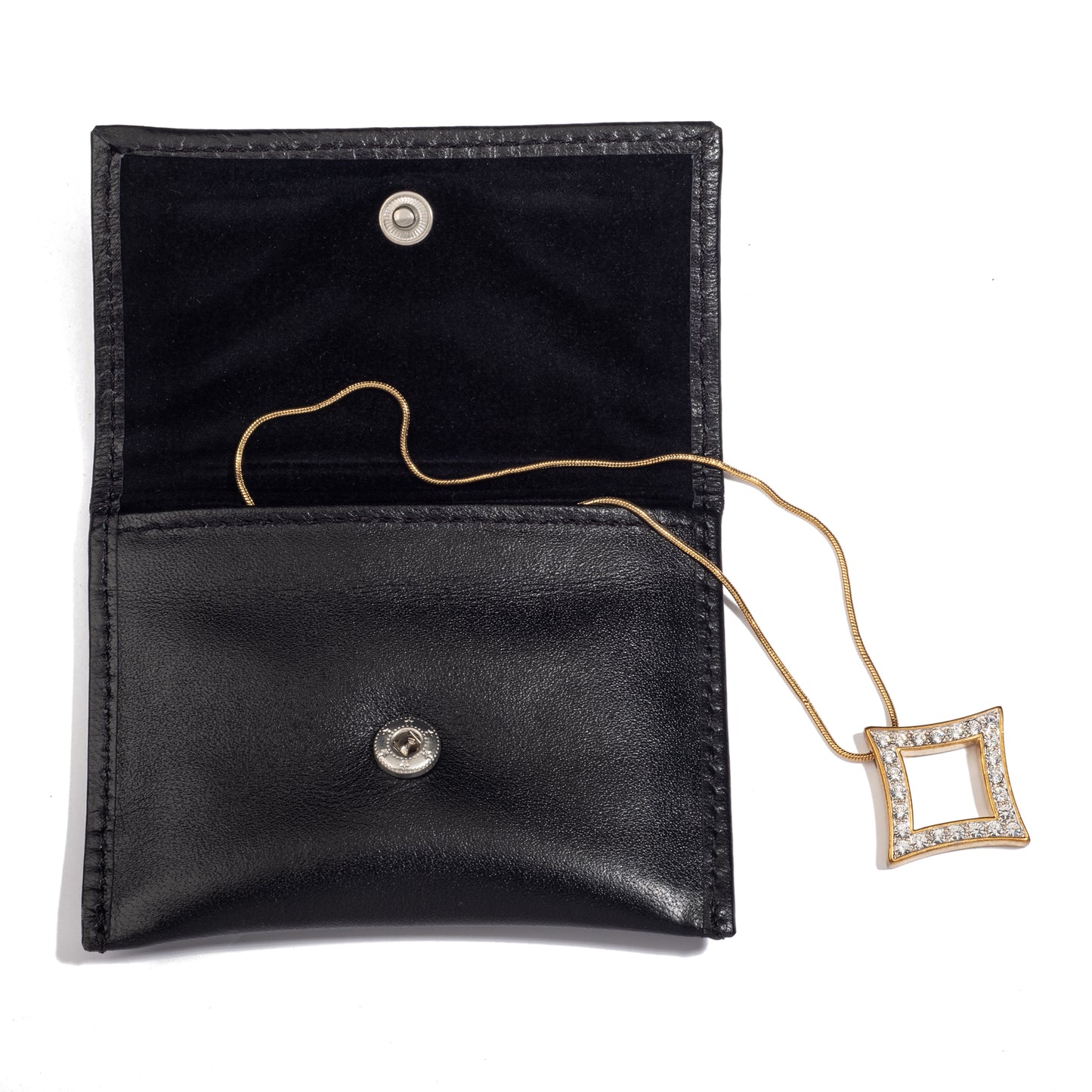 Black Leather Pouch with Pocket Divider - Pack of 5