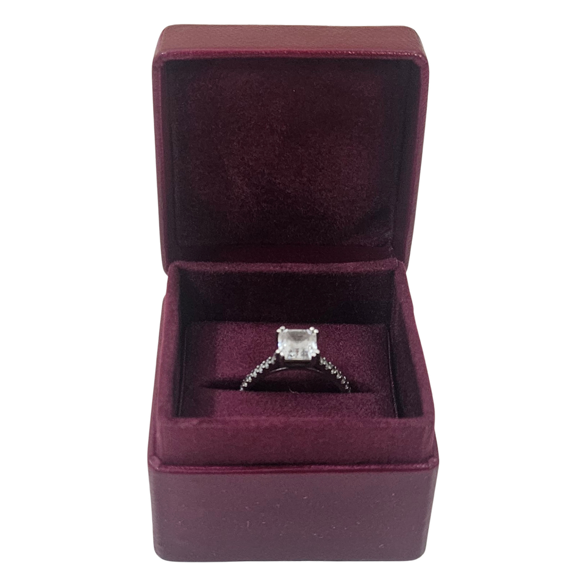 Leather Ring Boxes (5x5x4 cm) - Burgundy