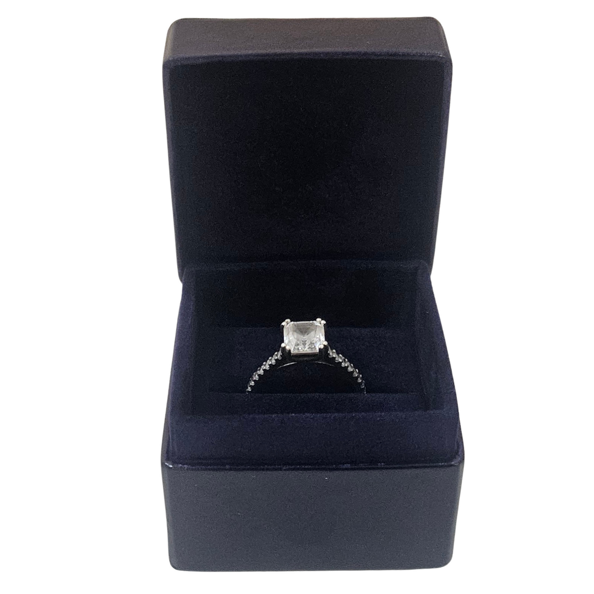 Leather Ring Boxes (5x5x4 cm) - Navy Blue