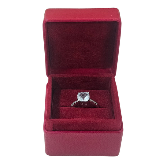 Leather Ring Boxes (5x5x4 cm) - Red - Single box OR Pack of 5 (wholesale)