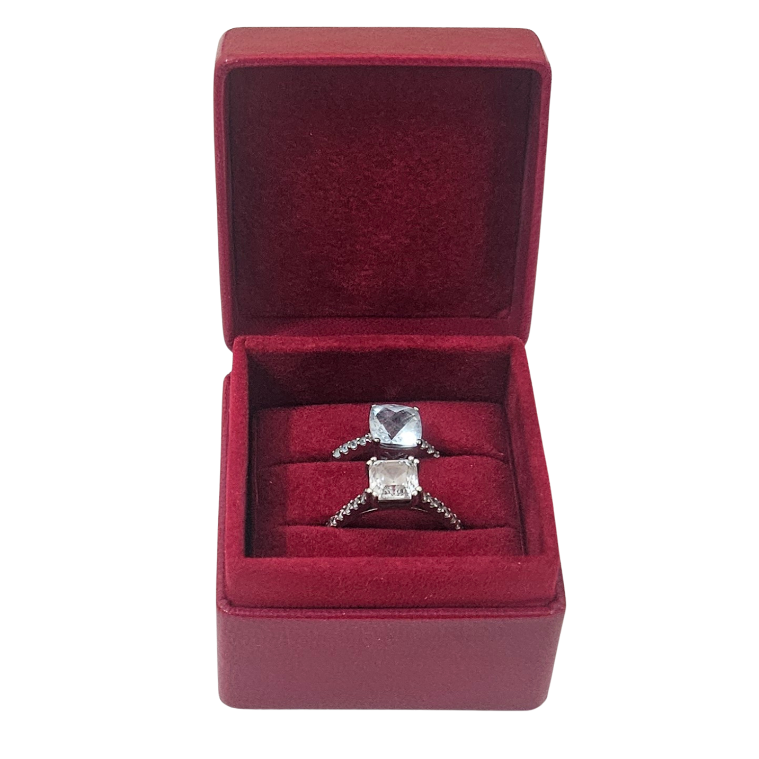 Leather Ring Boxes (5x5x4 cm) - Red