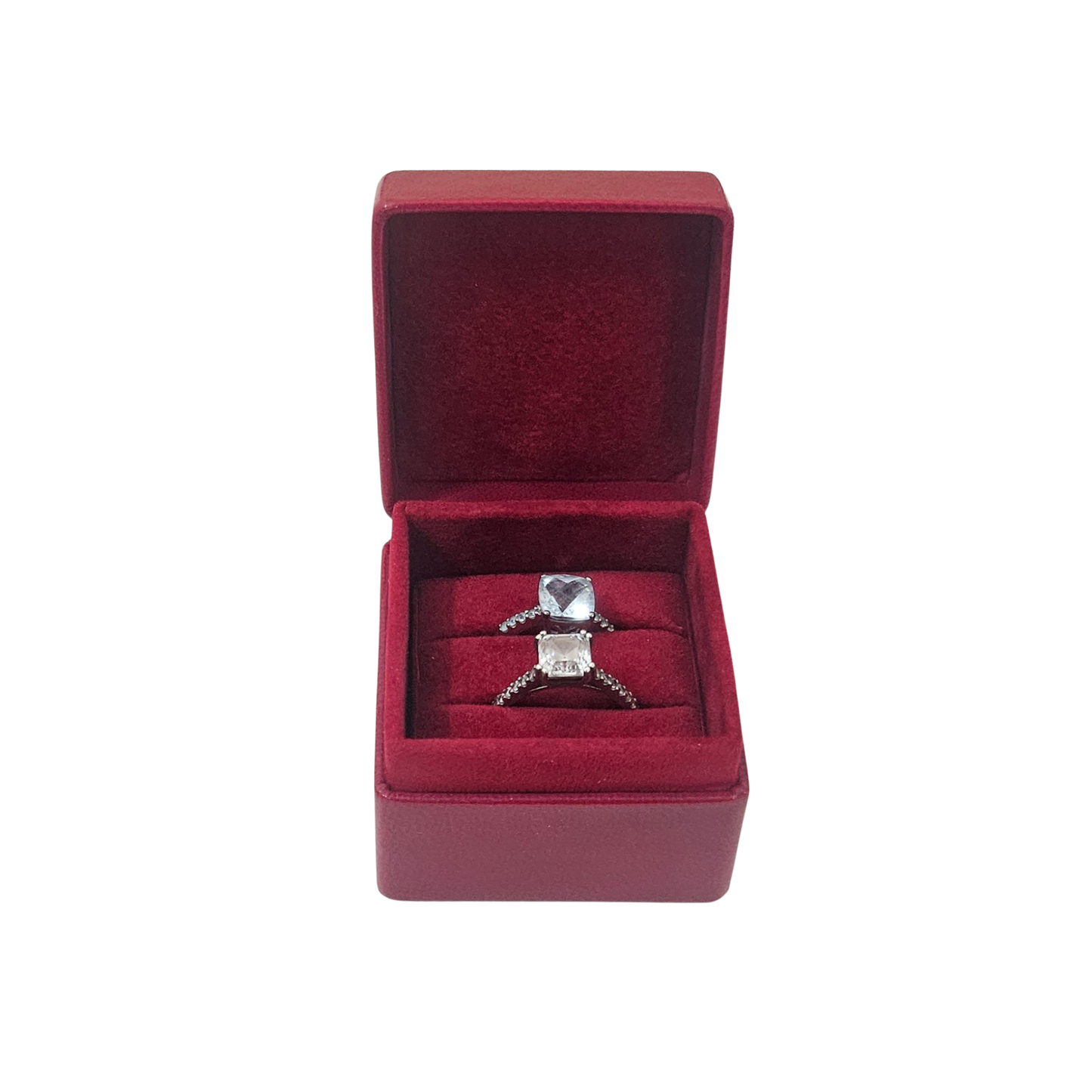 Leather Ring Boxes (5x5x4 cm) - Red - Pack of 5