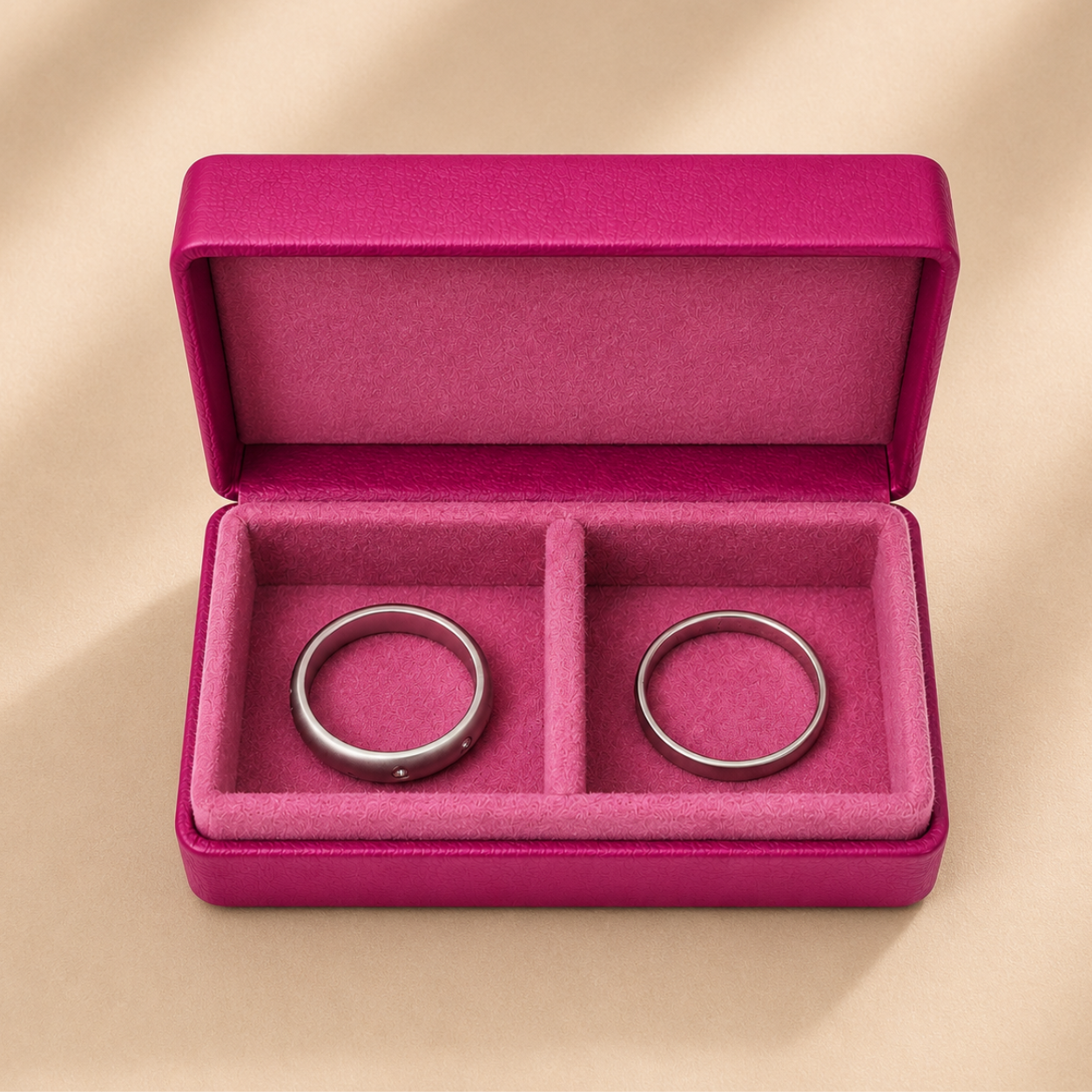 Fuchsia Wedding Ring Box with Partition