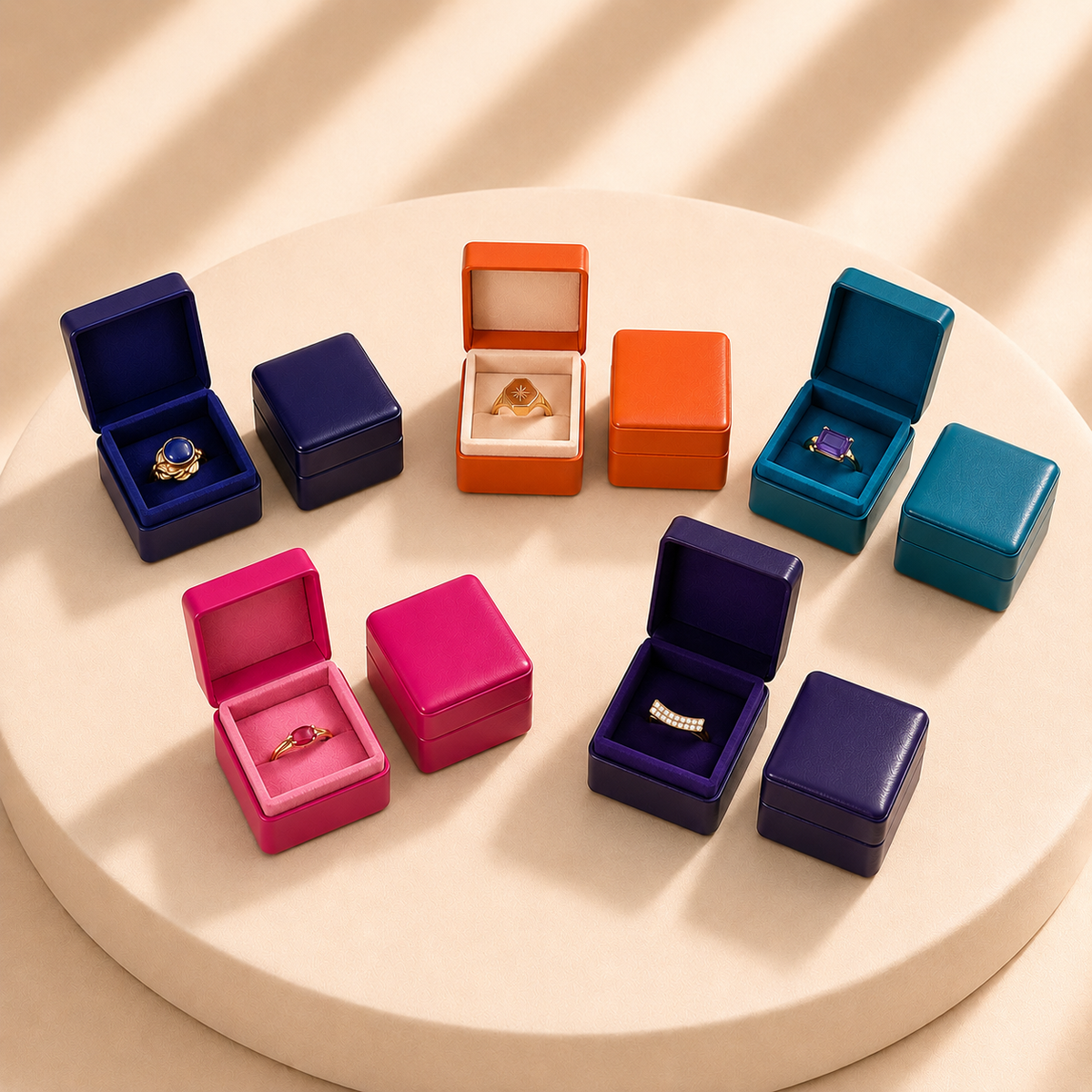 Bright Colour Ring Box Collection