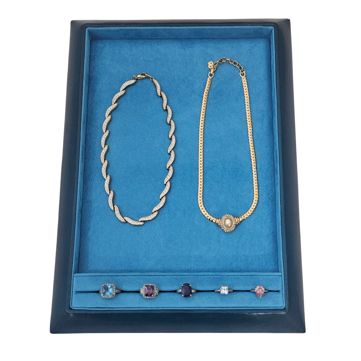 Aqua Rectangular Anglo Style Display Tray