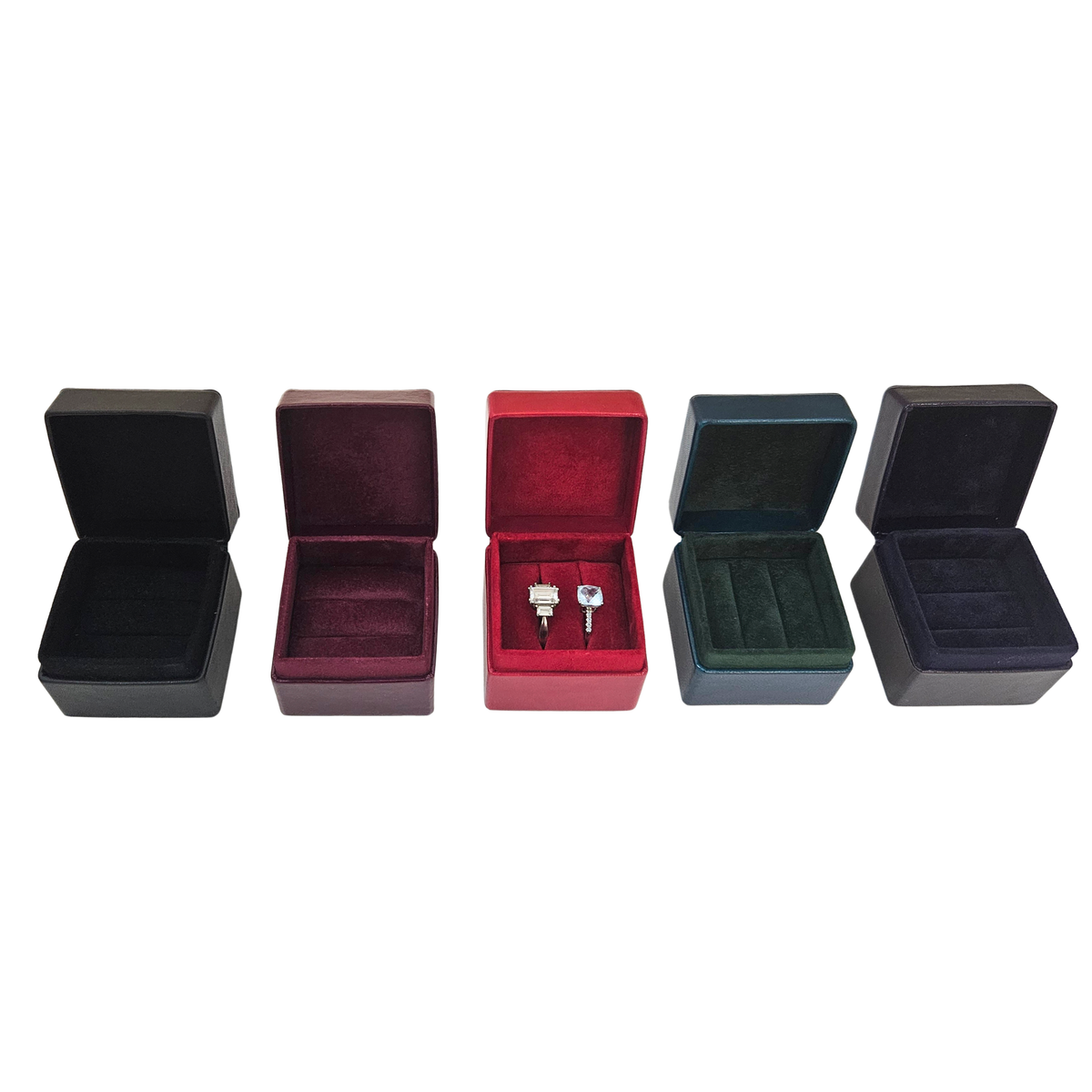 Mixed Classic Colours Ring Box Pack (5x5x4 cm) - PACK OF 5
