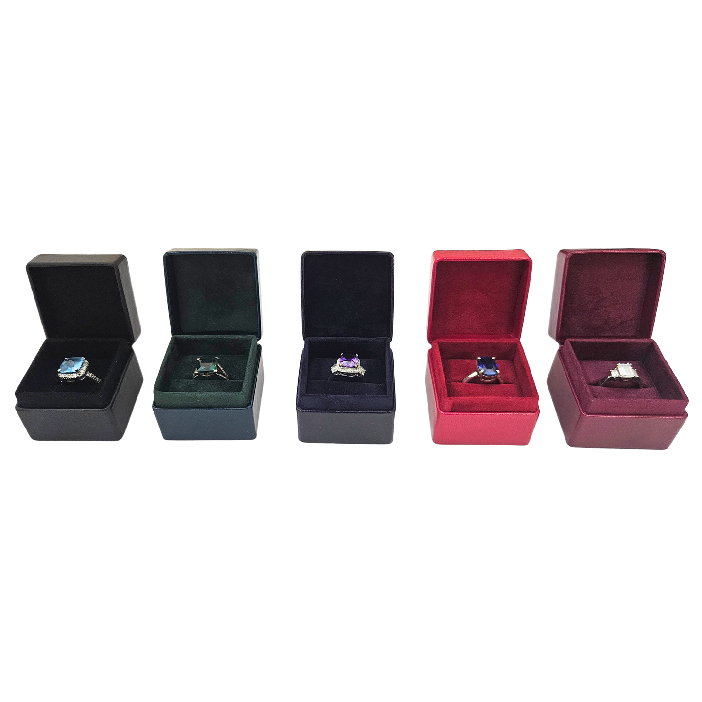 Mixed Classic Colours Ring Box Pack (5x5x4 cm) - PACK OF 5