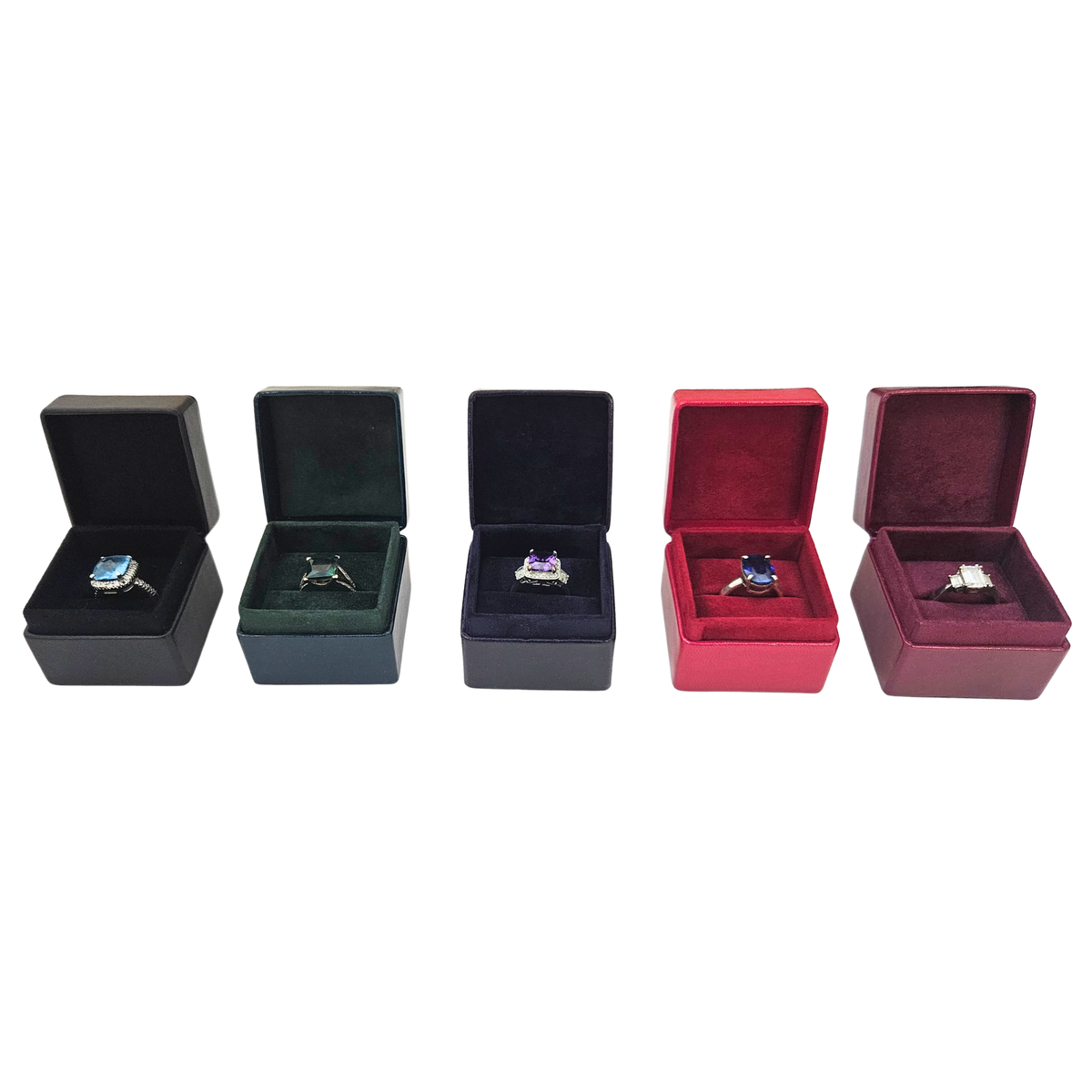 Mixed Classic Colours Ring Box Pack (5x5x4 cm) - PACK OF 5