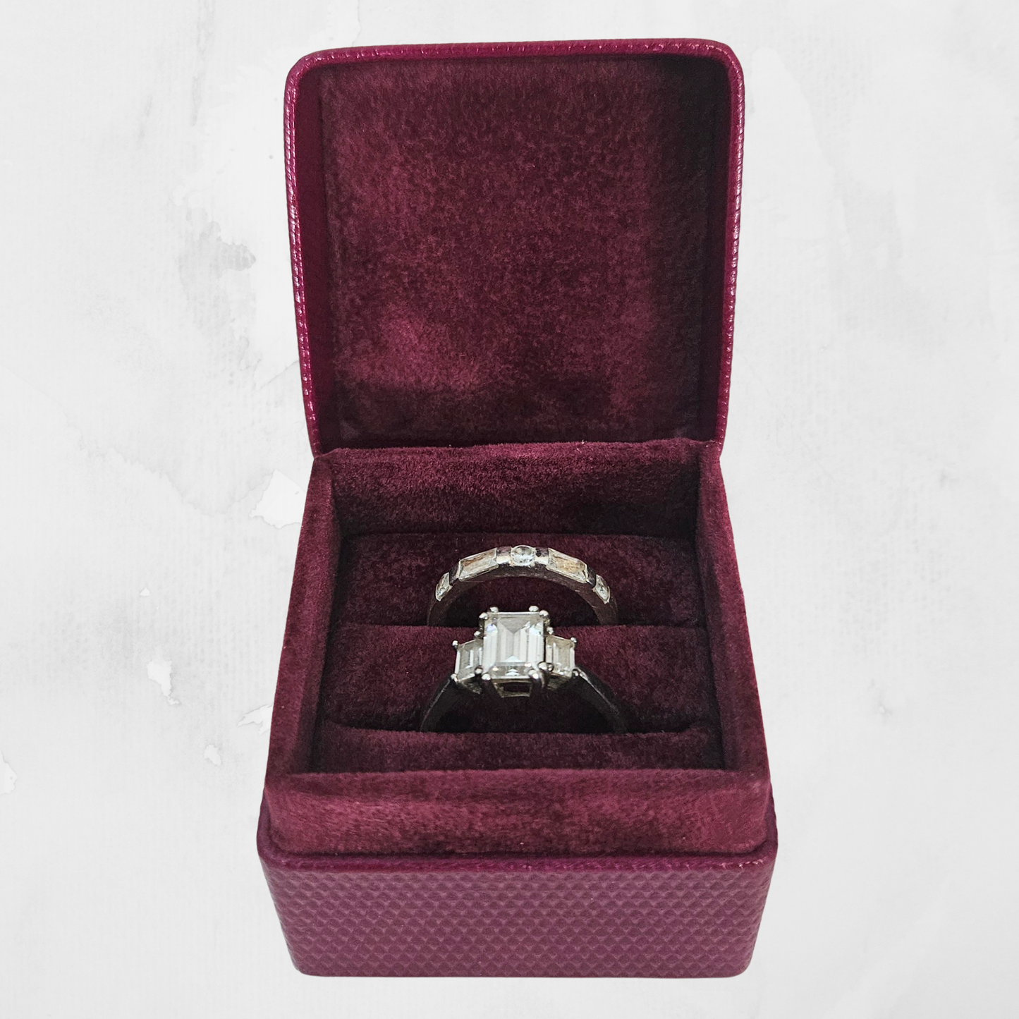 Burgundy Ring Boxes (5x5x4 cm)