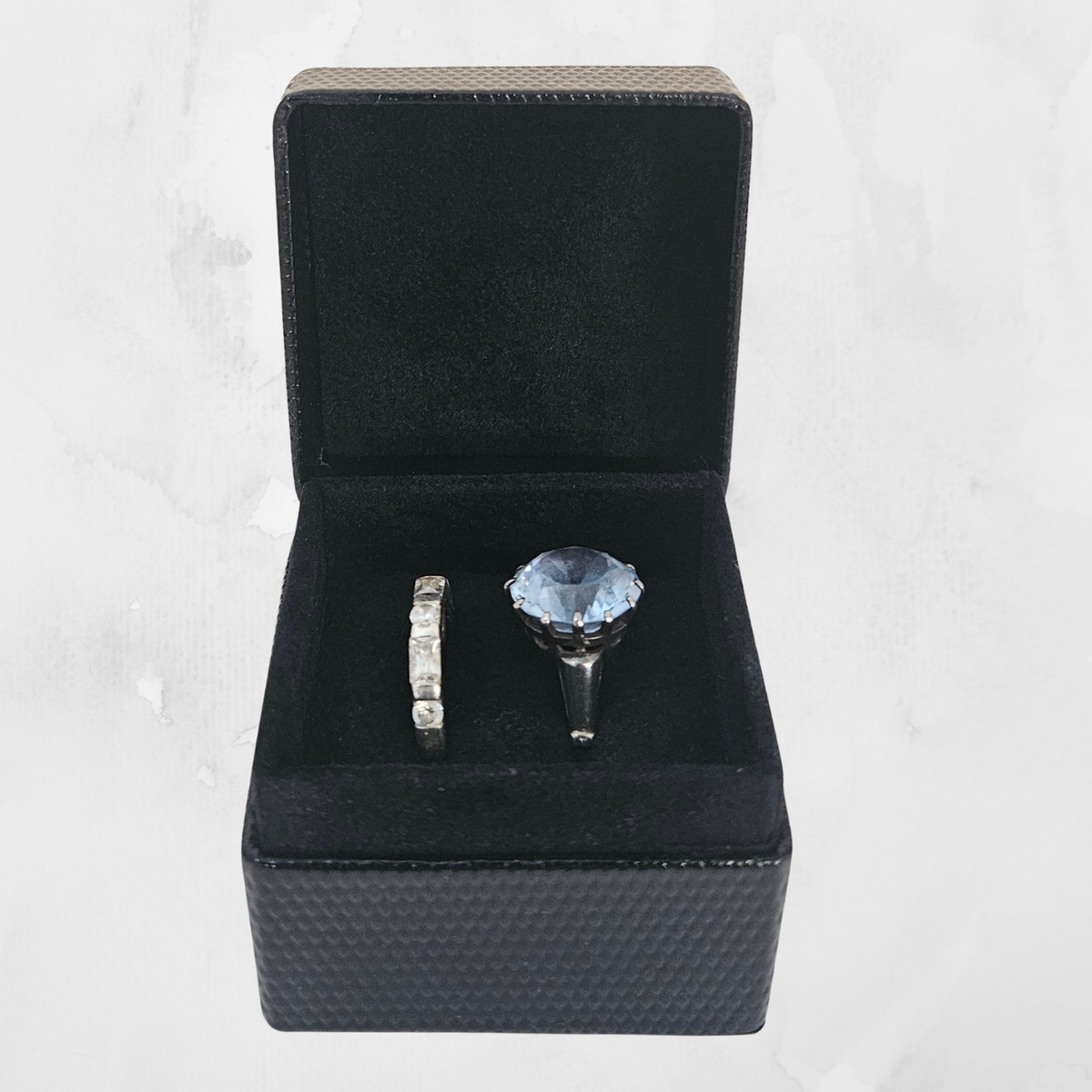 Black Ring Boxes (5x5x4 cm) - Diamond Design