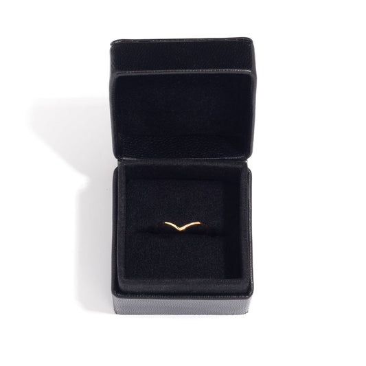 Leather Ring Boxes (5x5x4 cm) - Black - Pack of 5