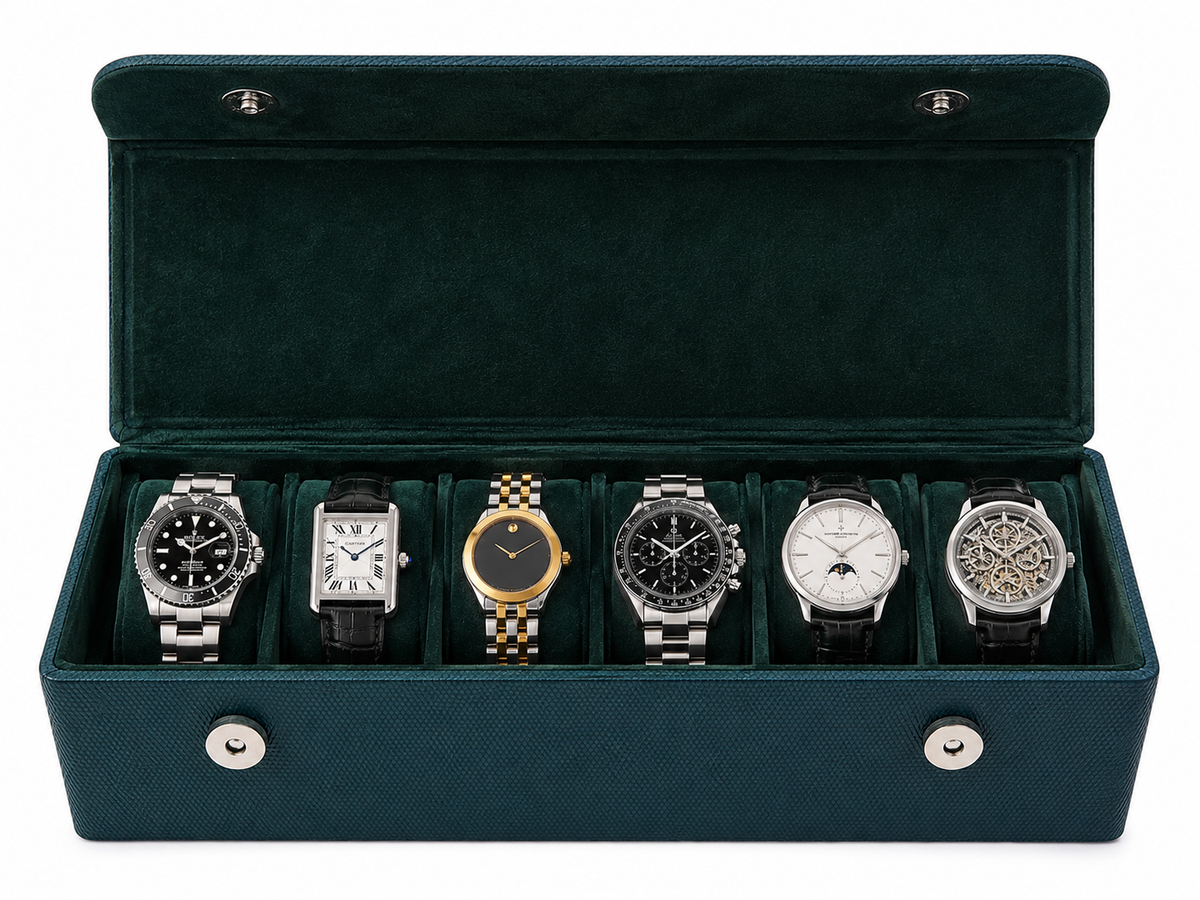 Gentleman’s Watch Box – 6 Watch Storage - Classic Colours