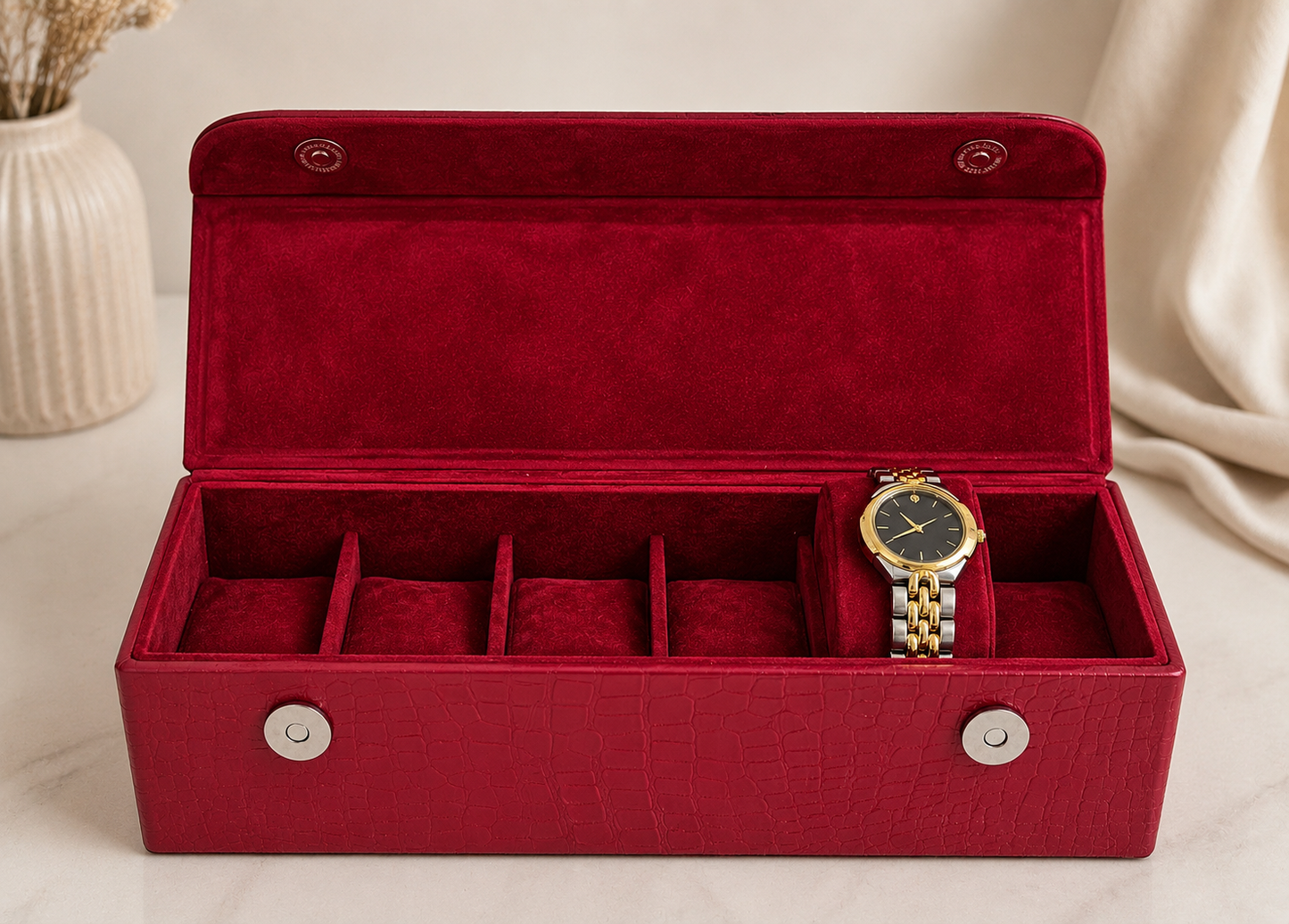 Gentleman’s Watch Box – 6 Watch Storage - Classic Colours