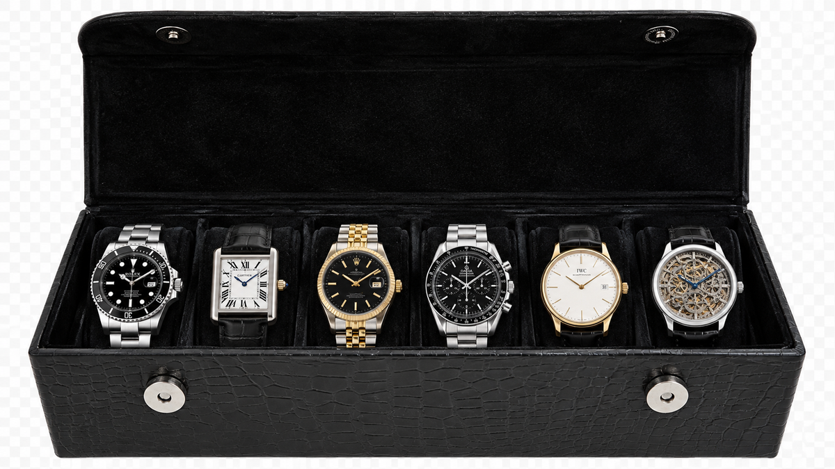 Gentleman’s Watch Box – 6 Watch Storage - Classic Colours