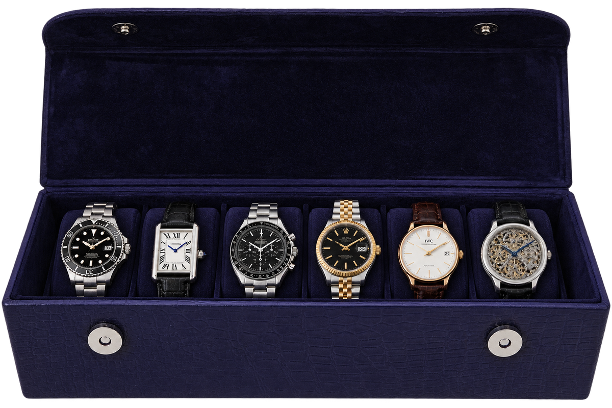 Gentleman’s Watch Box – 6 Watch Storage - Classic Colours