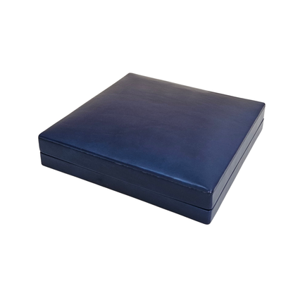 Dark Blue Necklace Box lined Elephant Grey – Fixed 2 stud strap pad - Limited Edition