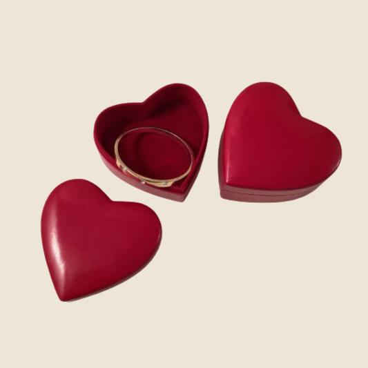 Handmade Heart-Shaped Jewellery Trinket Boxes