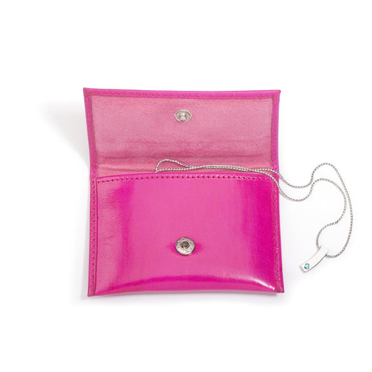 Fuchsia Leather Pouch with Pocket Divider - Small & Medium - Pack of 5
