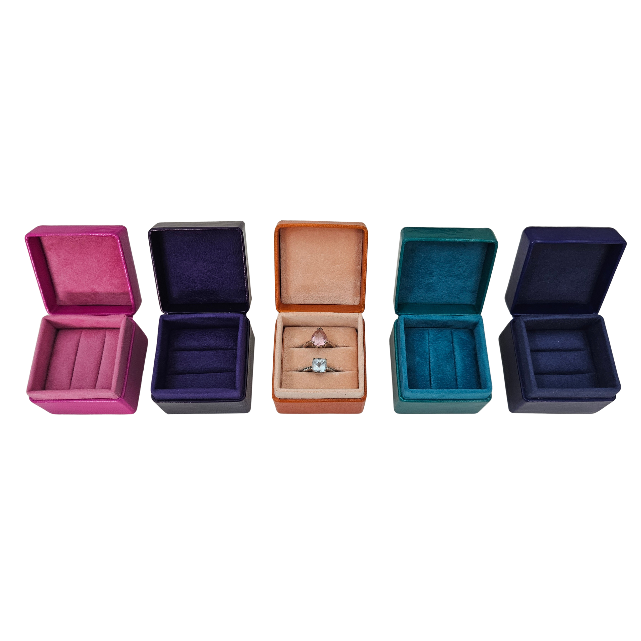 Mixed Bright Colours Ring Box Pack (5x5x4 cm) - PACK OF 5