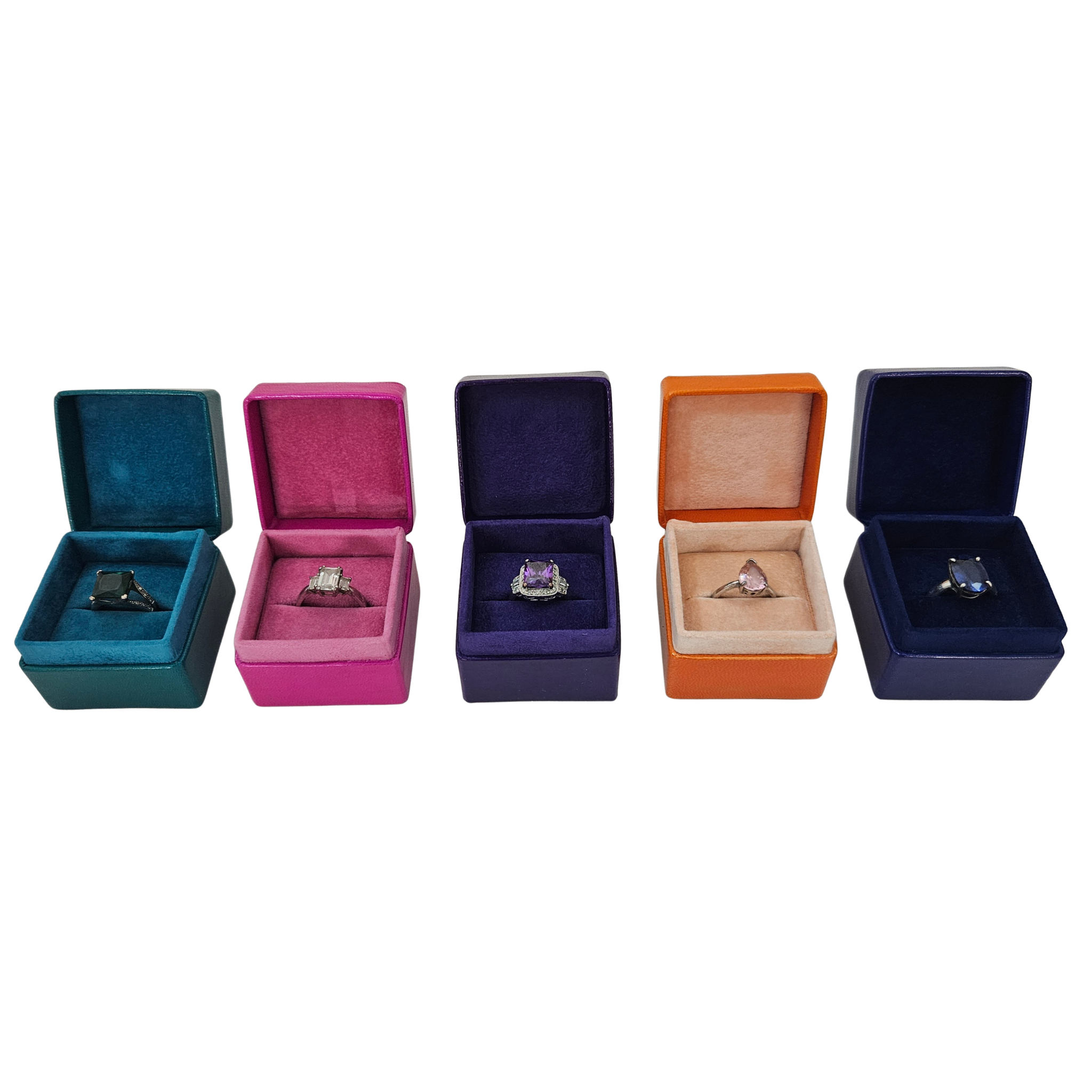 Mixed Bright Colours Ring Box Pack (5x5x4 cm) - PACK OF 5