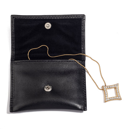 Black Leather Pouch with Pocket Divider - Pack of 5