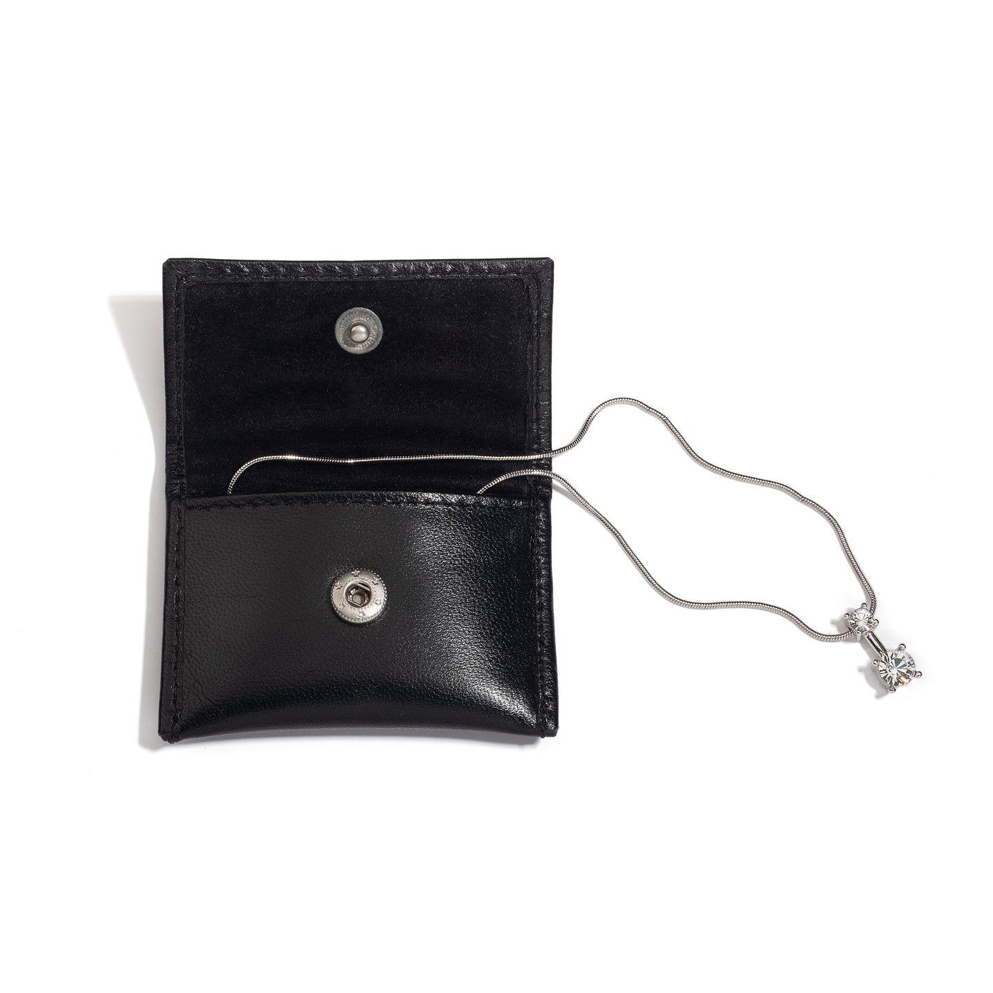 Black Leather Pouch with Pocket Divider - Pack of 5