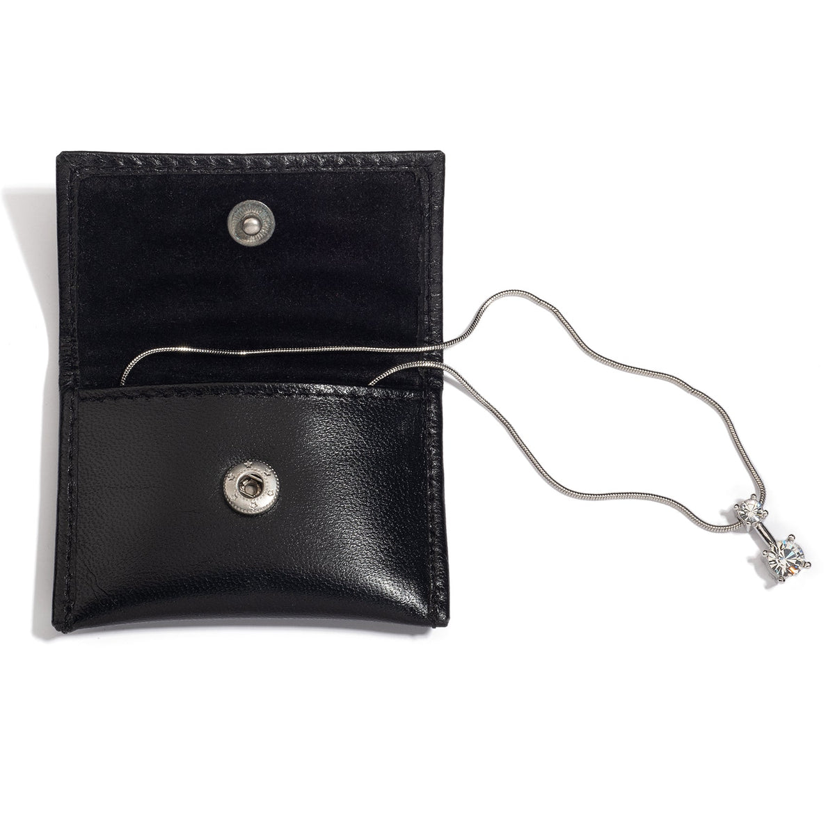 Black Leather Pouch with Pocket Divider - Pack of 5