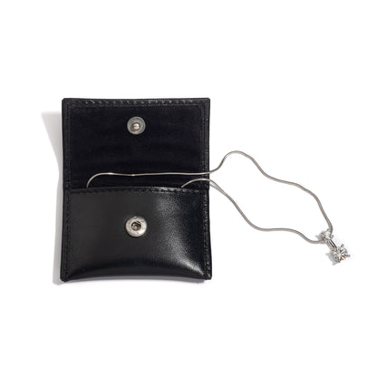 Black Leather Pouch with Pocket Divider - Pack of 5