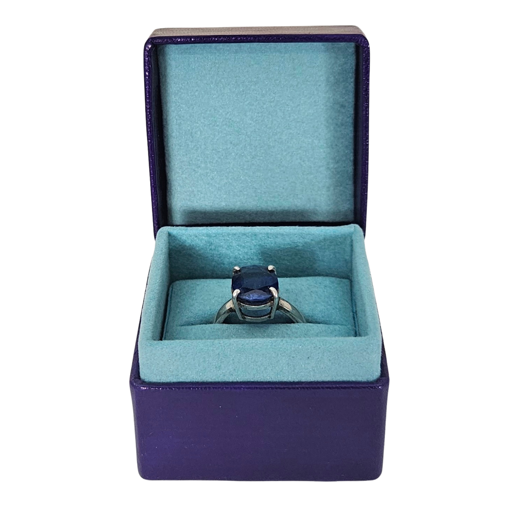 Leather Ring Box (5x5x4 cm) - Purple lined Ceramique - Limited Edition