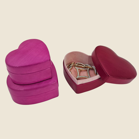 Handmade Heart-Shaped Jewellery Trinket Boxes