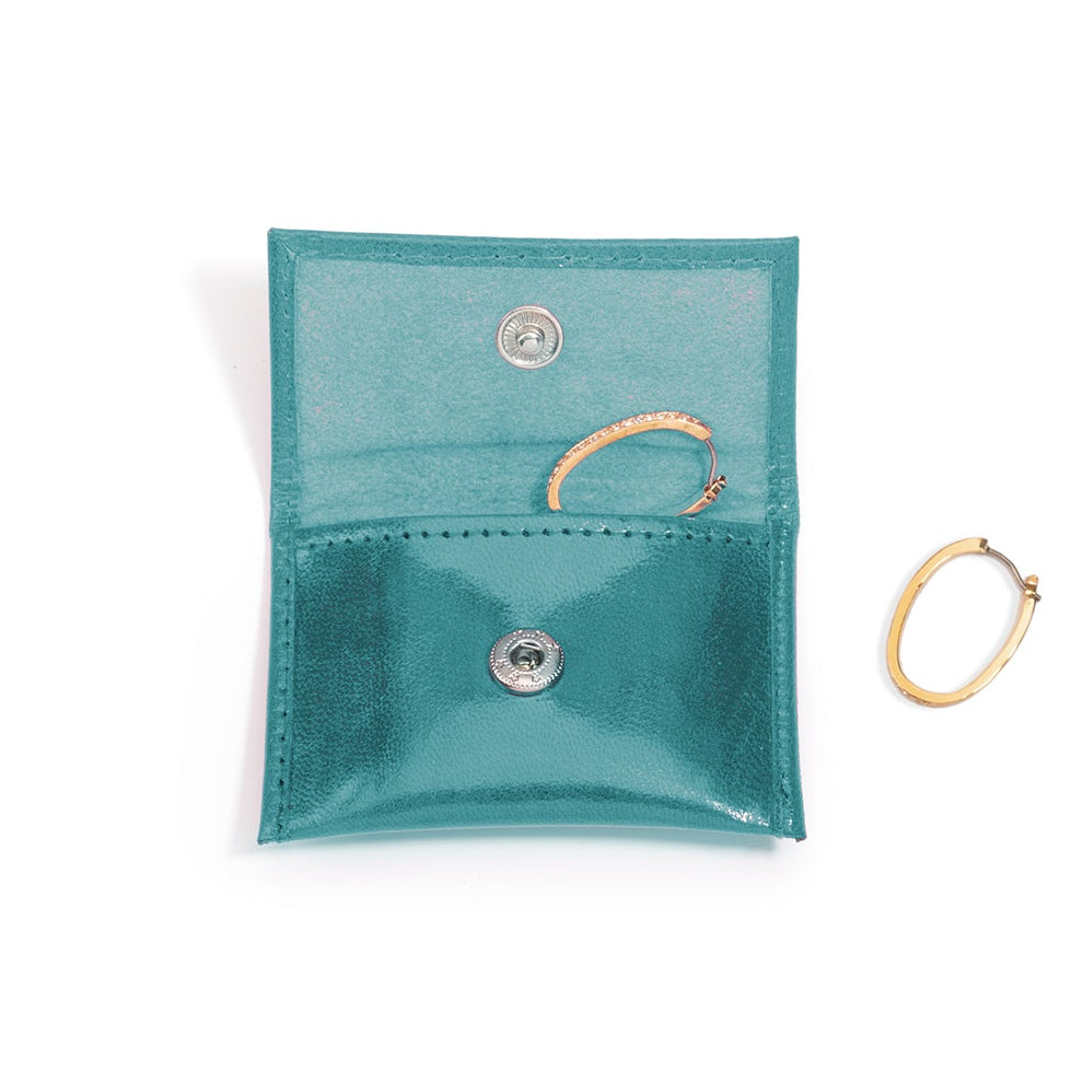 Aqua Leather Pouch with Pocket Divider - Small or Medium - PACK OF 5