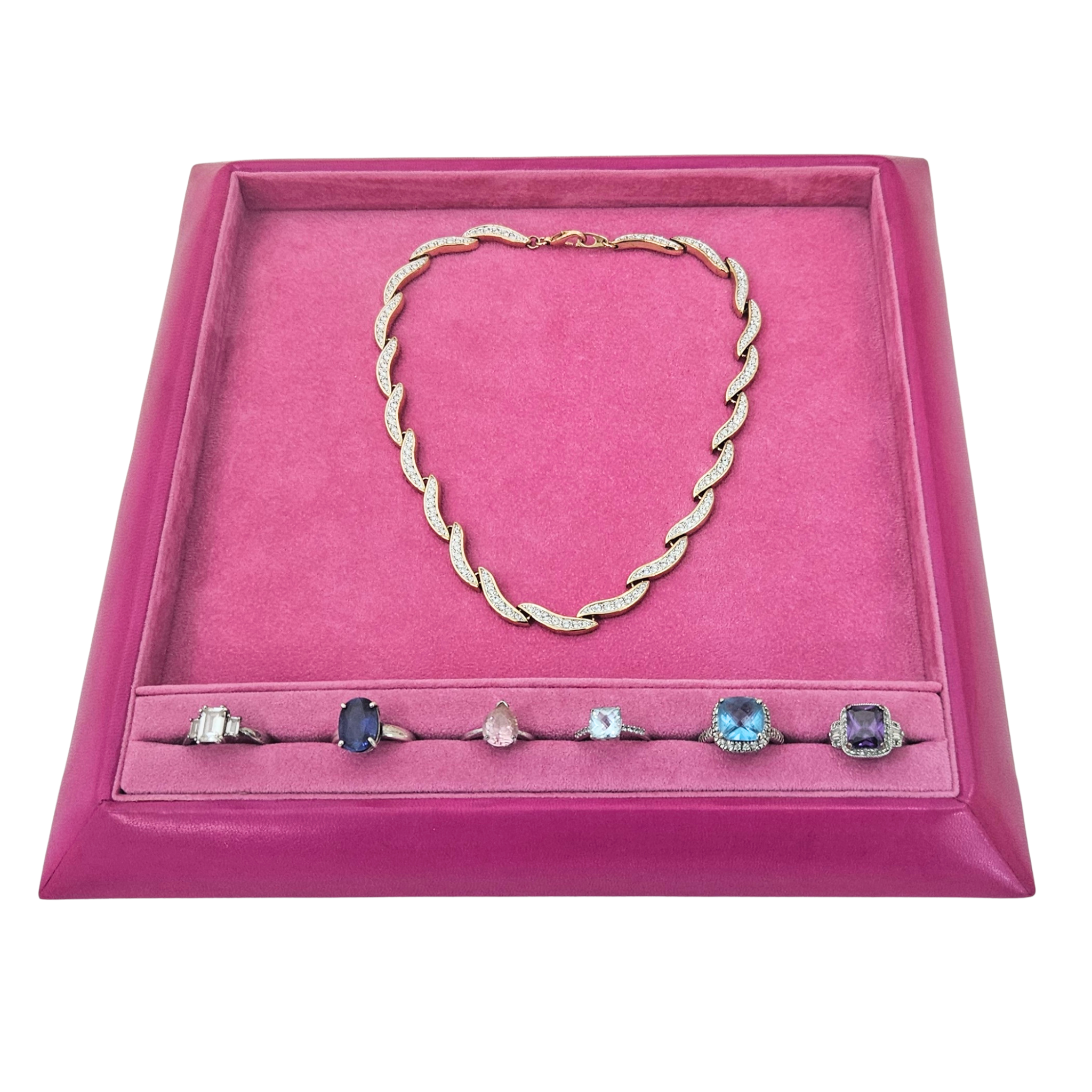 Fuchsia Square Anglo Style Display Tray