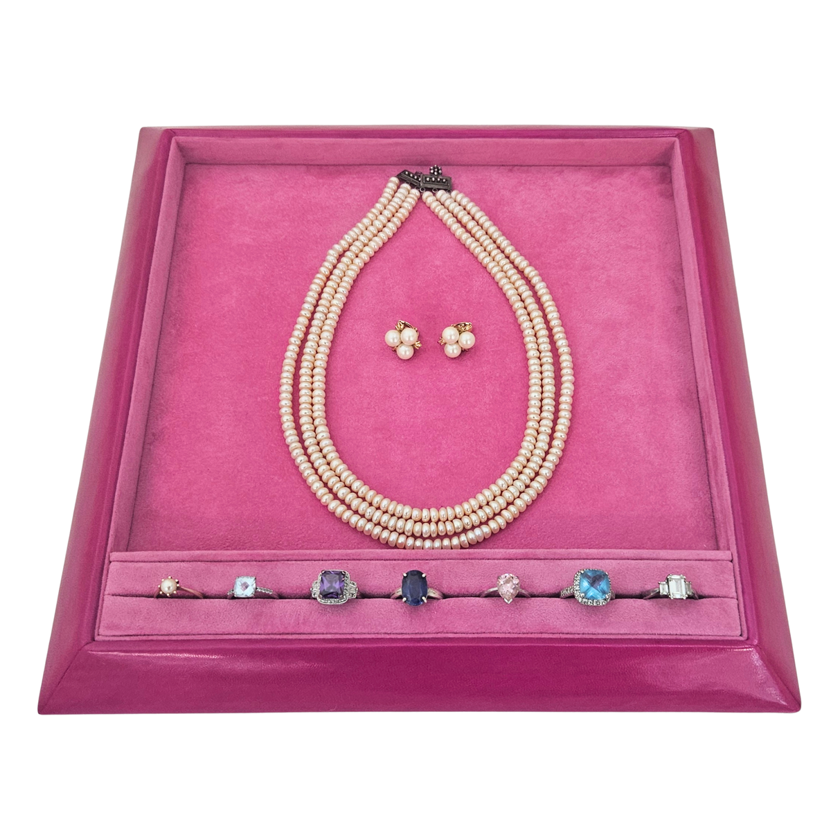Fuchsia Square Anglo Style Display Tray
