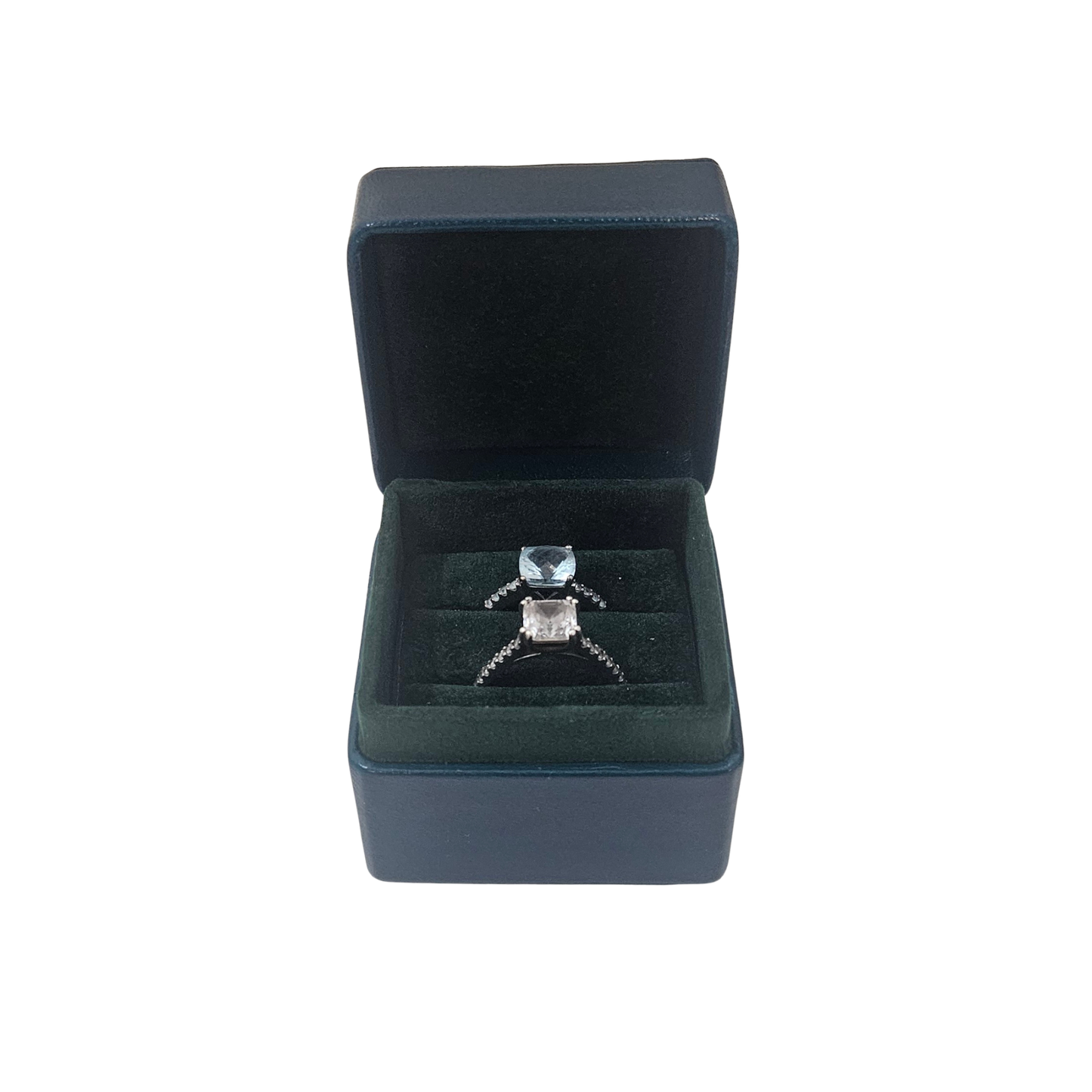 Leather Ring Boxes (5x5x4 cm) - Dark Green - Pack of 5