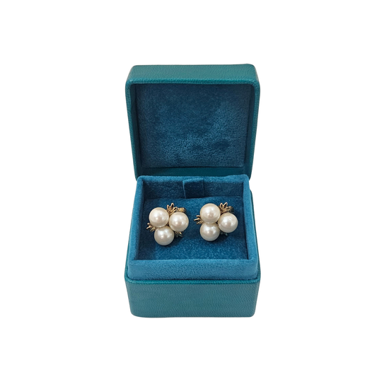 Leather Ring Boxes (5x5x4 cm) - Aqua - Pack of 5