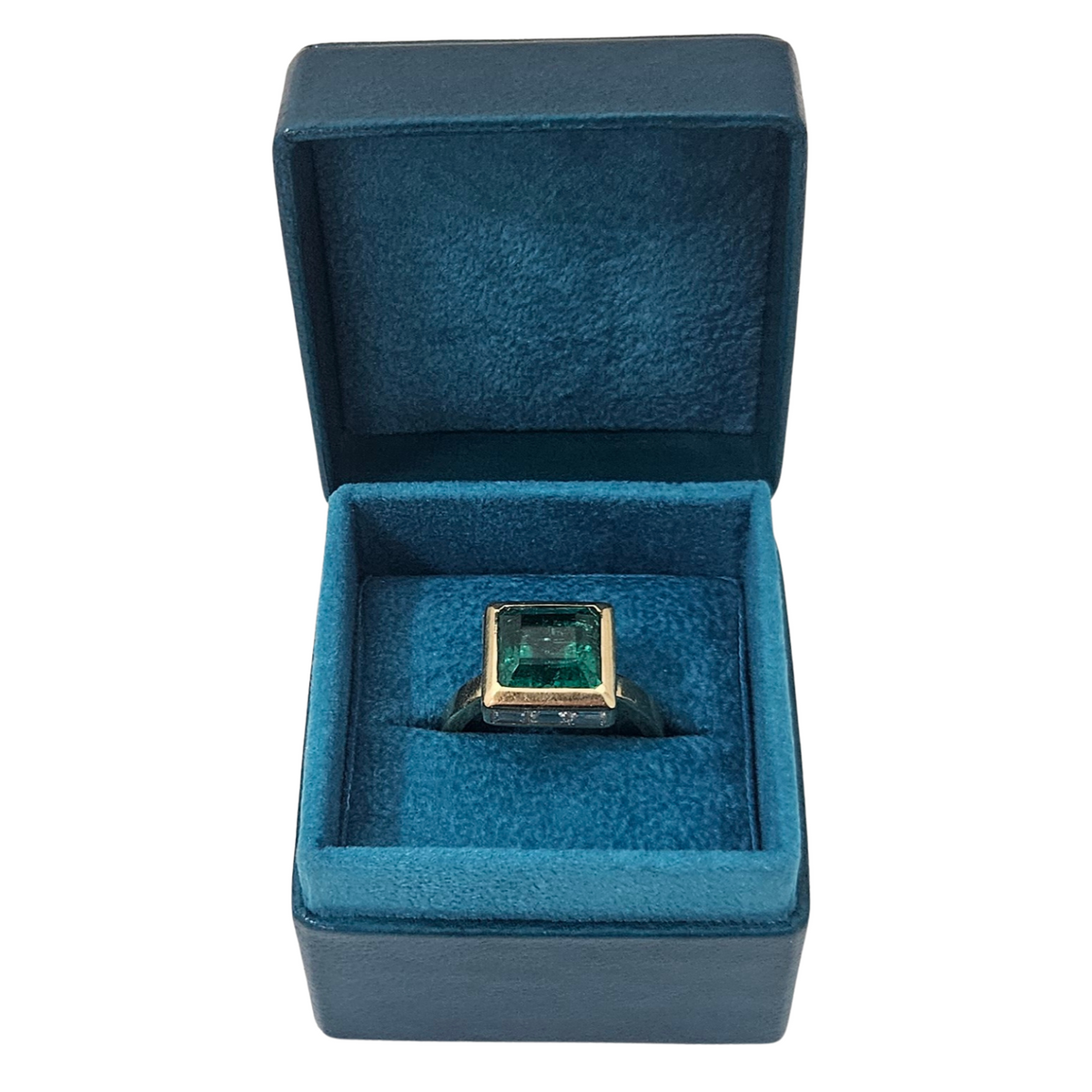 Leather Ring Boxes (5x5x4 cm) - Aqua