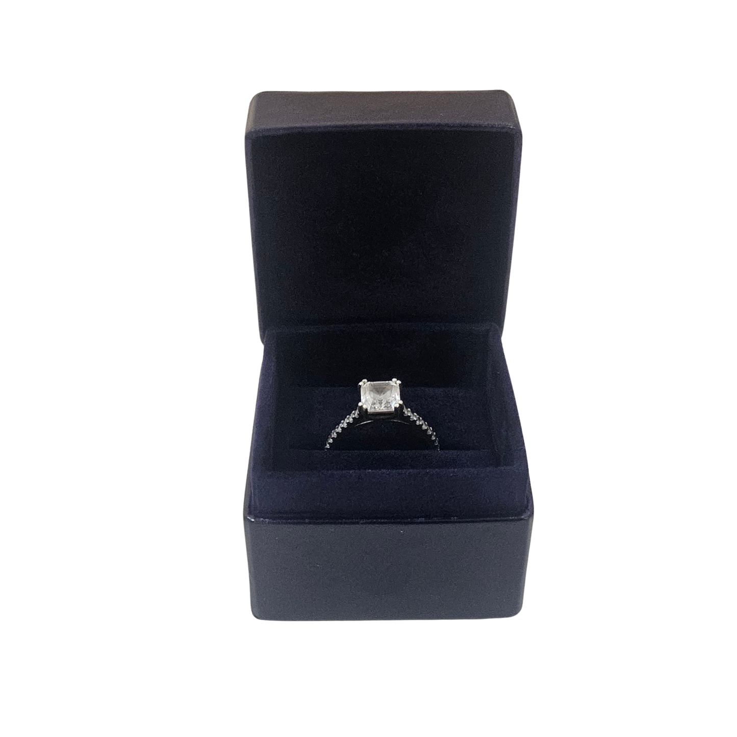 Leather Ring Boxes (5x5x4 cm) - Navy Blue - Pack of 5
