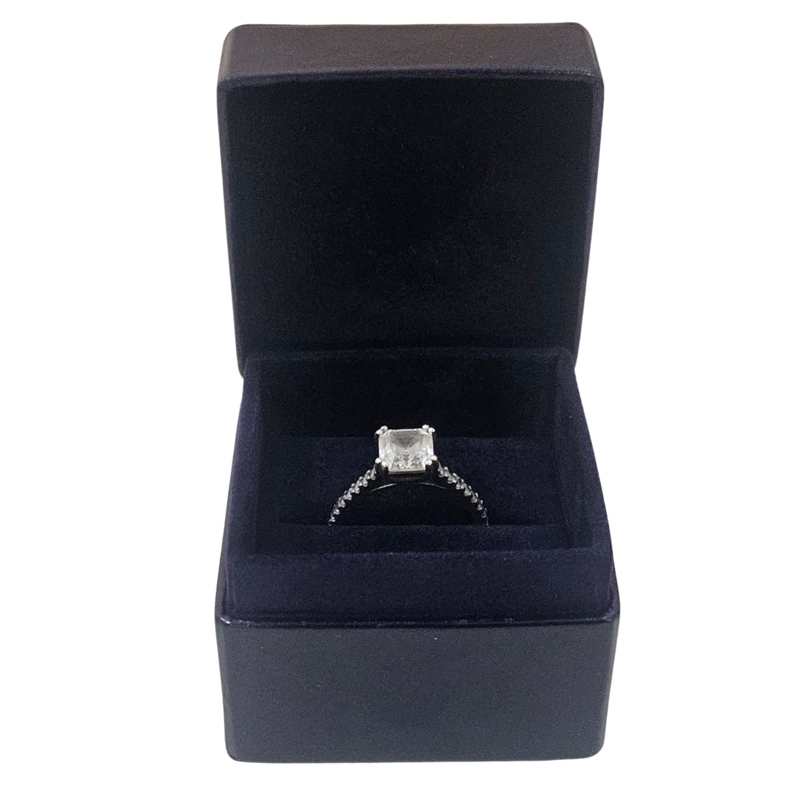 Leather Ring Boxes (5x5x4 cm) - Navy Blue