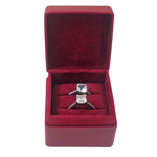 Leather Ring Boxes (5x5x4 cm) - Red - Single box OR Pack of 5 (wholesale)