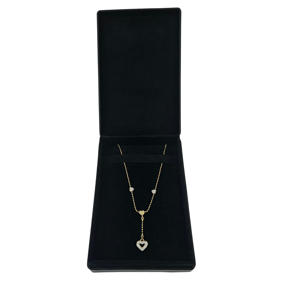 Black Leather Necklet Box - 9×13.5×3 cm