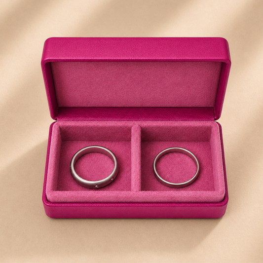 Fuchsia Wedding Ring Box with Partition - Pack of 5