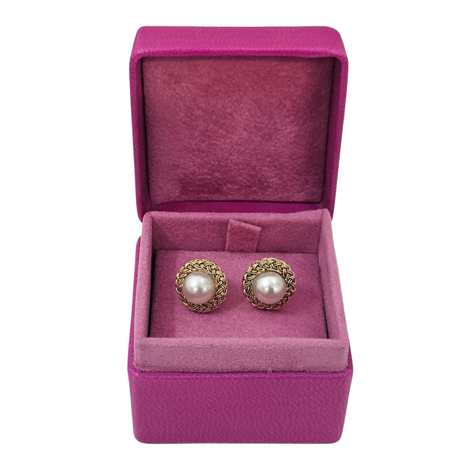 Leather Ring Box (5x5x4 cm) - Fuchsia