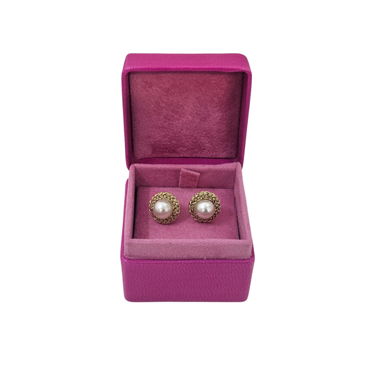 Leather Ring Box (5x5x4 cm) - Fuchsia - Pack of 5